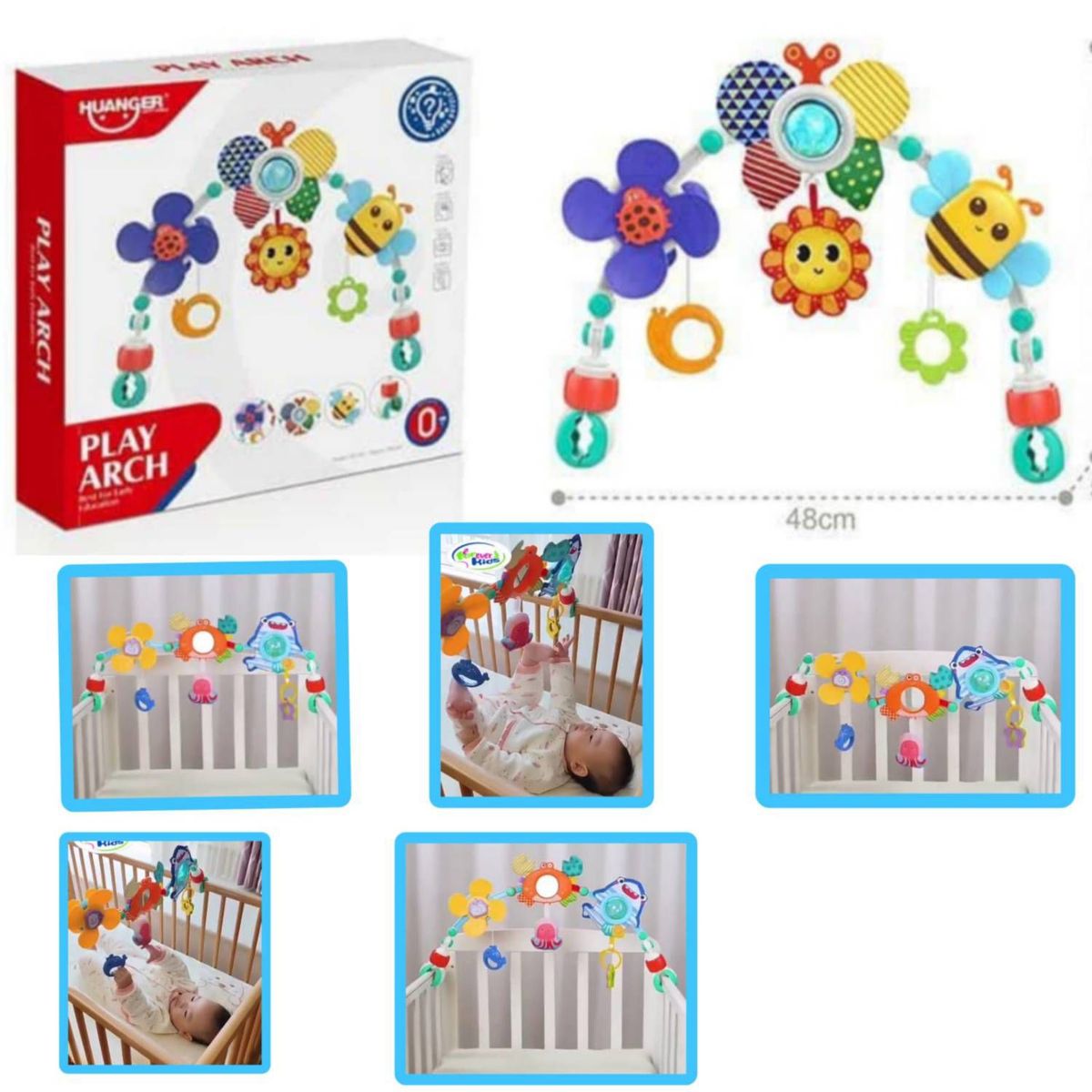 GENERICO - Arco con Sonajas para Coches y Cunas Mariposa