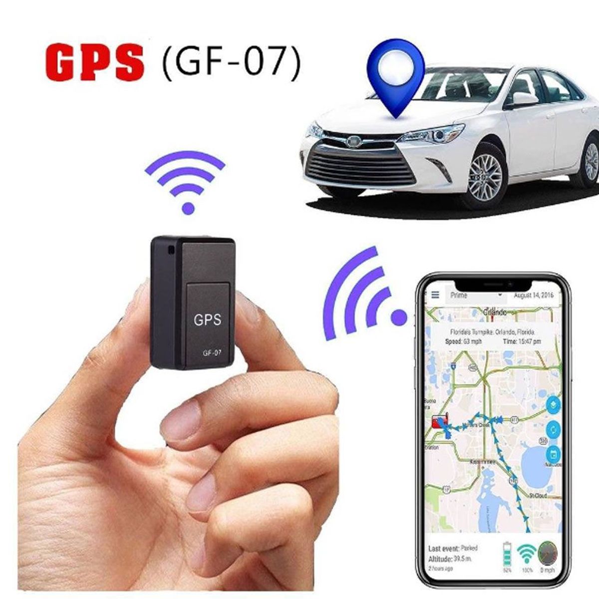 GENERICO - Mini Dispositivo Rastreador GPS Seguimiento en Tiempo Real GF07