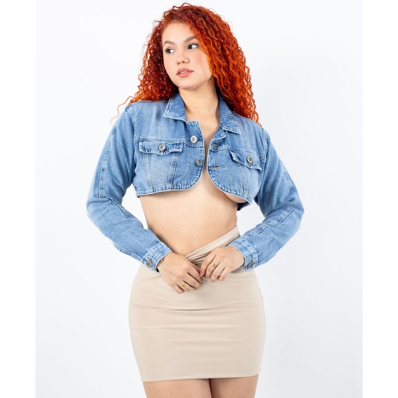 BENCUS JEANS - Casaca Crop Jeans Mujer