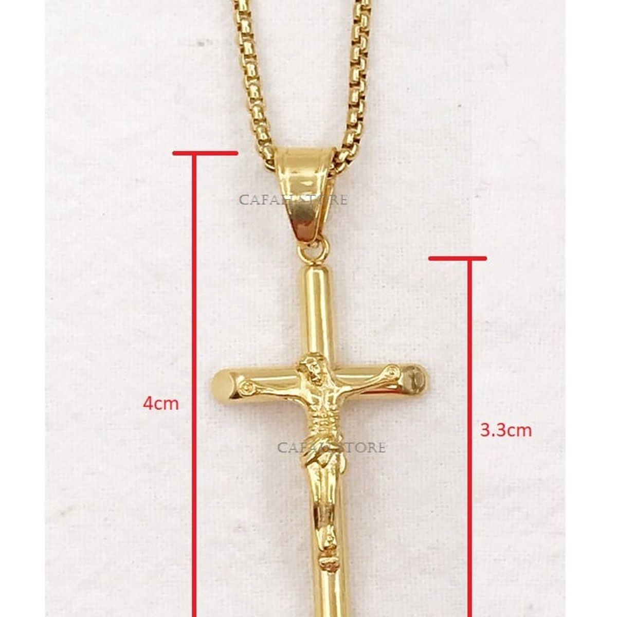 OEM - COLLAR HOMBRE CRUCIFIJO MEDIANO DE ACERO INOXIDABLE 316L x SAN VALENTIN