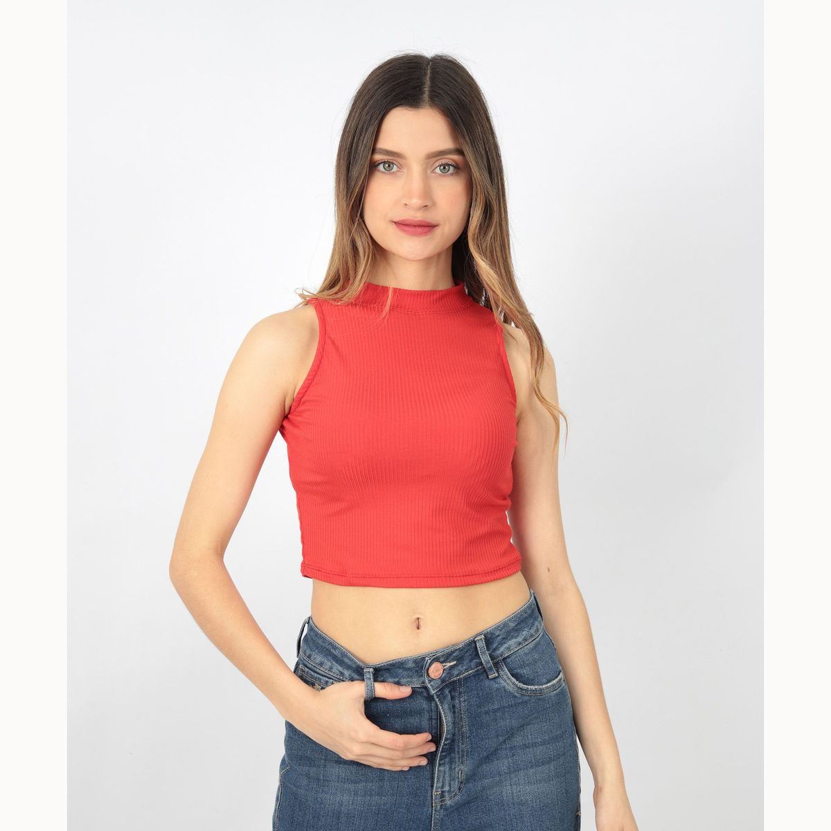 GENERICO - top mujer manga cero top alto La chispa