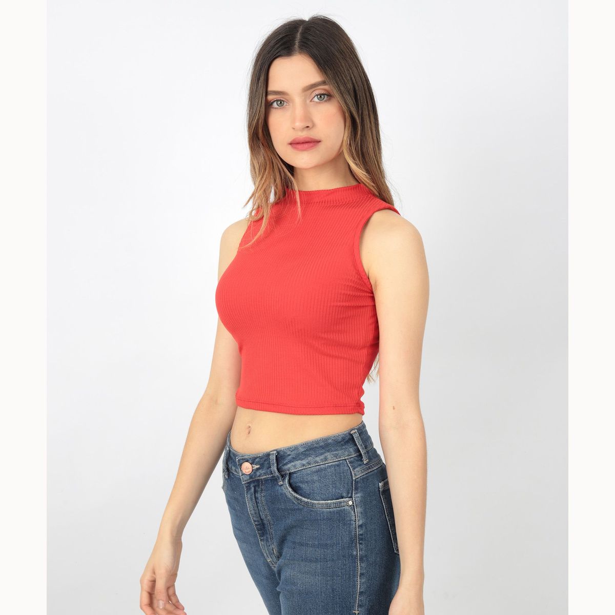 GENERICO - top mujer manga cero top alto La chispa