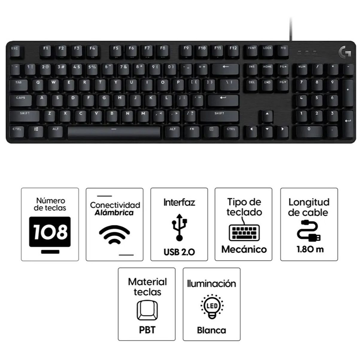 LOGITECH - TECLADO LOGITECH G413 SE BLACKLIGHT MECHANICAL GAMING BLACK