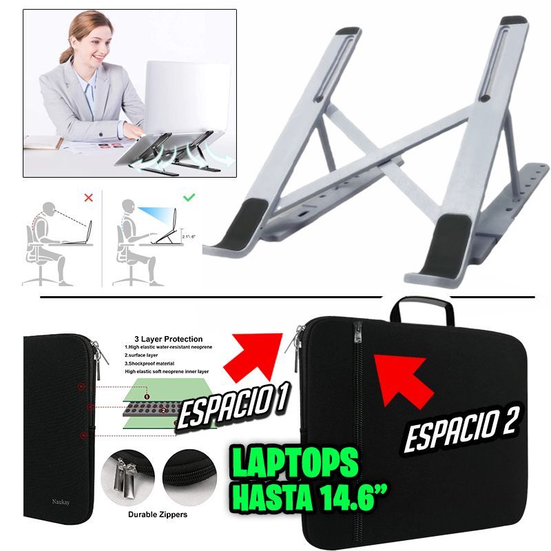 GENERICO - Maletin para laptop 14 a 14.6 Maleta Funda y Soporte Portable Notebook