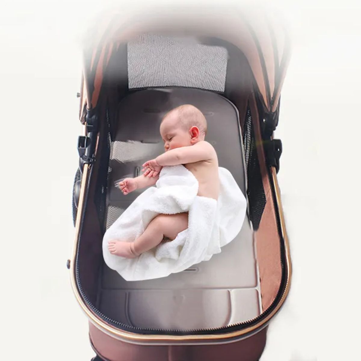 HI BABY - Coche Moisés Francés Travel System de Lujo «GOLDEN» Edición Limitada Beige