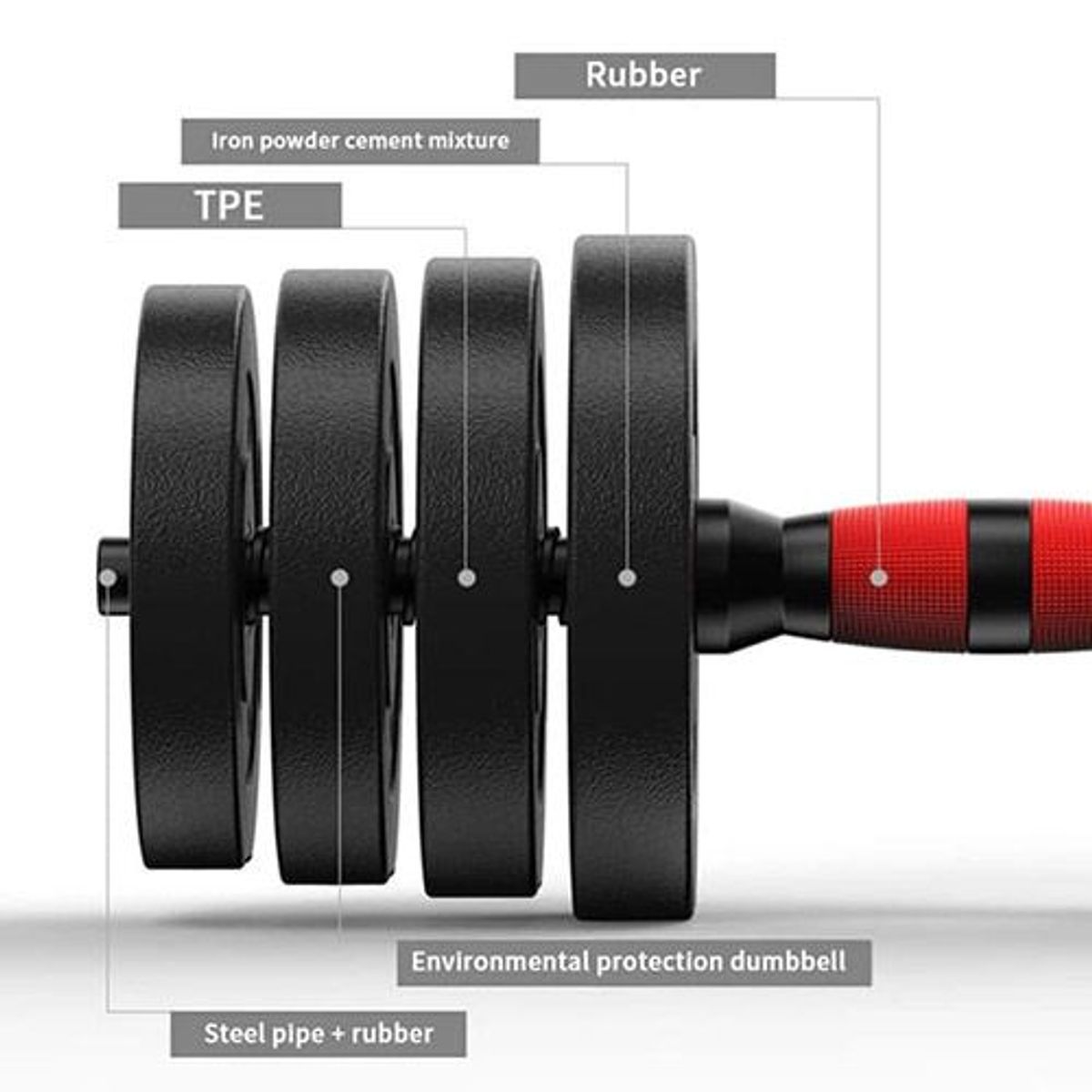 GENERICO - SET PESAS convertible  40K IMPORTADO PVC ALTA RESISTENCIA