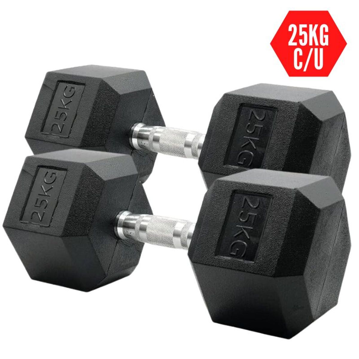 XTREME SPORT - Mancuernas Pesas Hexagonal de 25kg Ergonomica