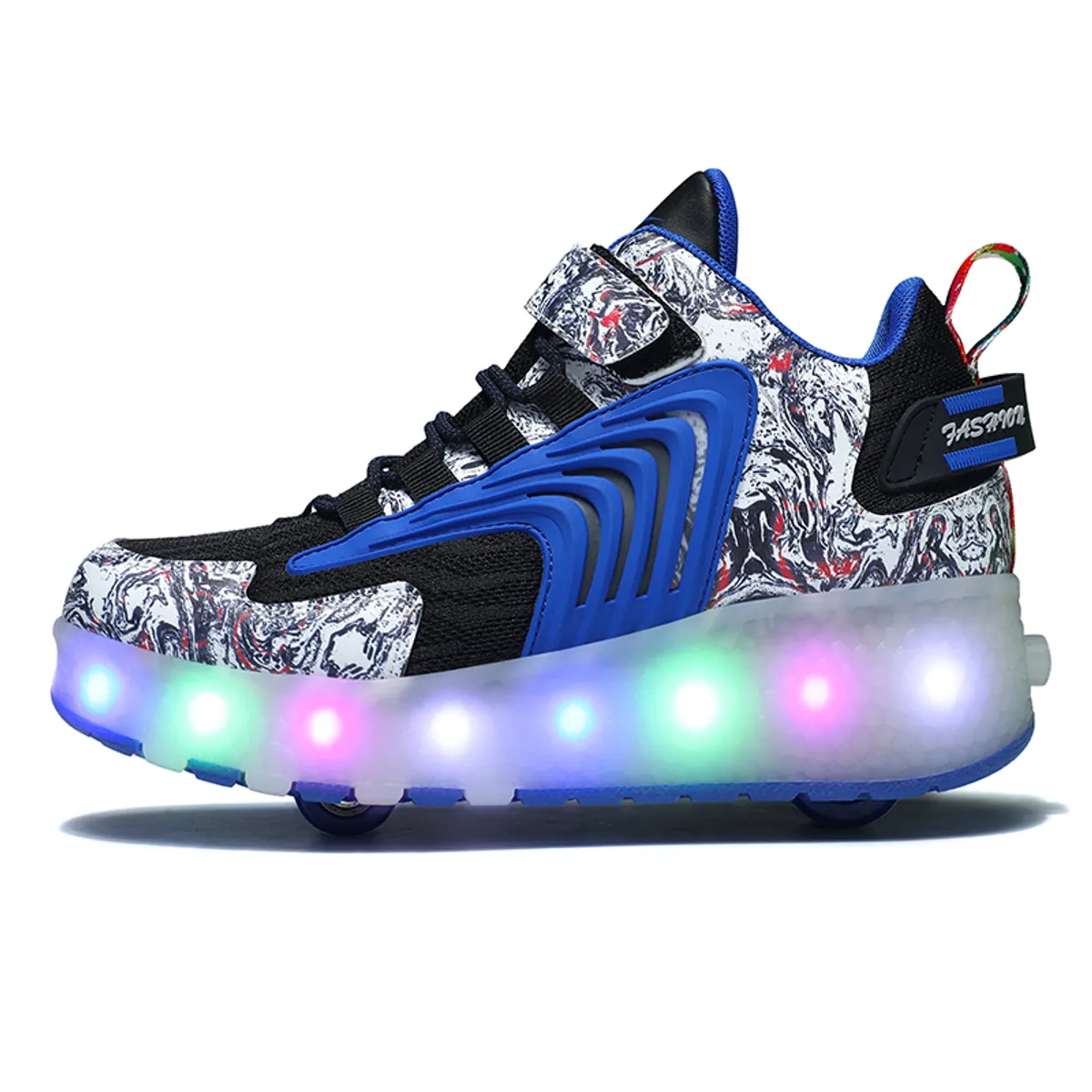 SHANDIAN - Zapatillas con ruedas y luces LED recargables con USB ni?as y ni?os