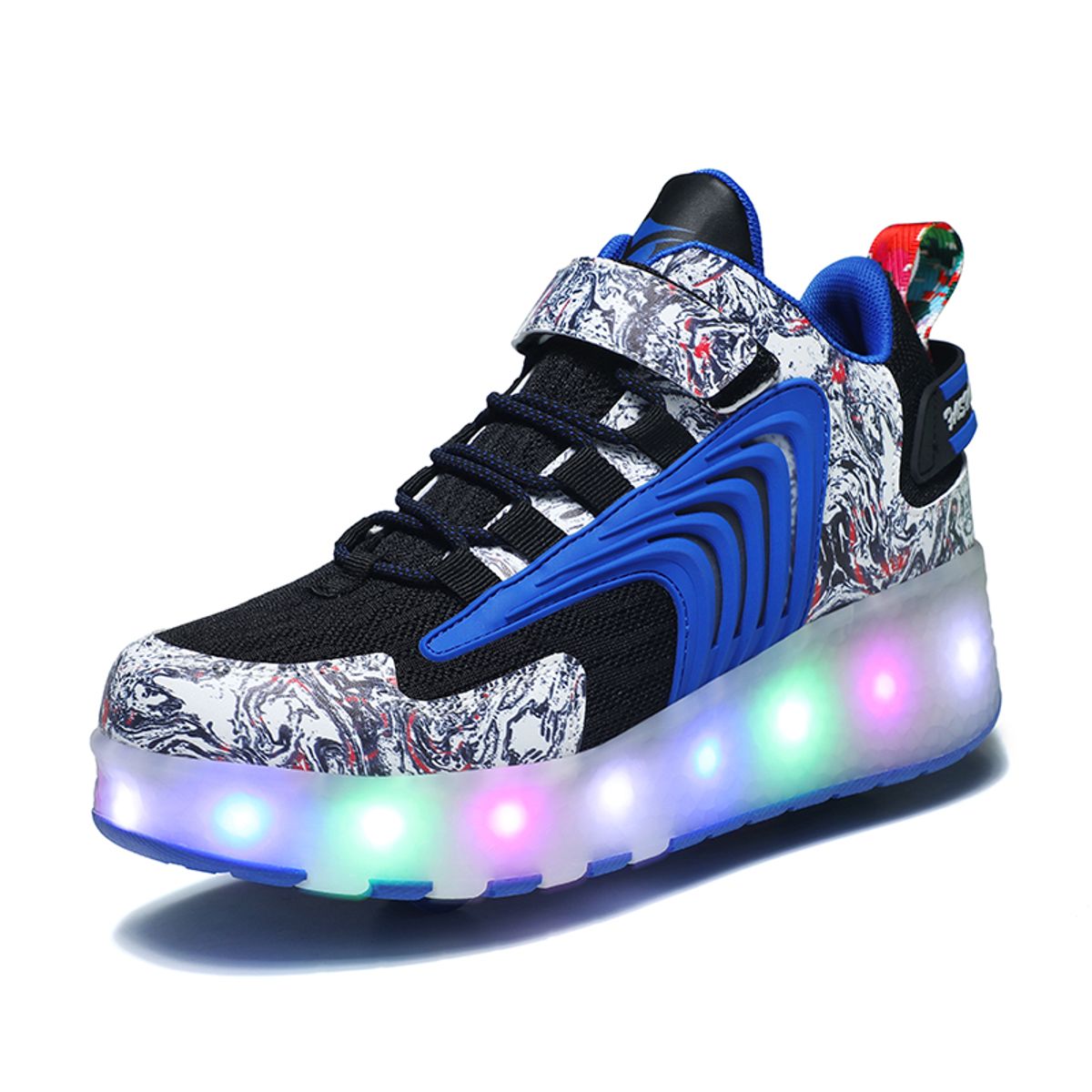 SHANDIAN - Zapatillas con ruedas y luces LED recargables con USB ni?as y ni?os