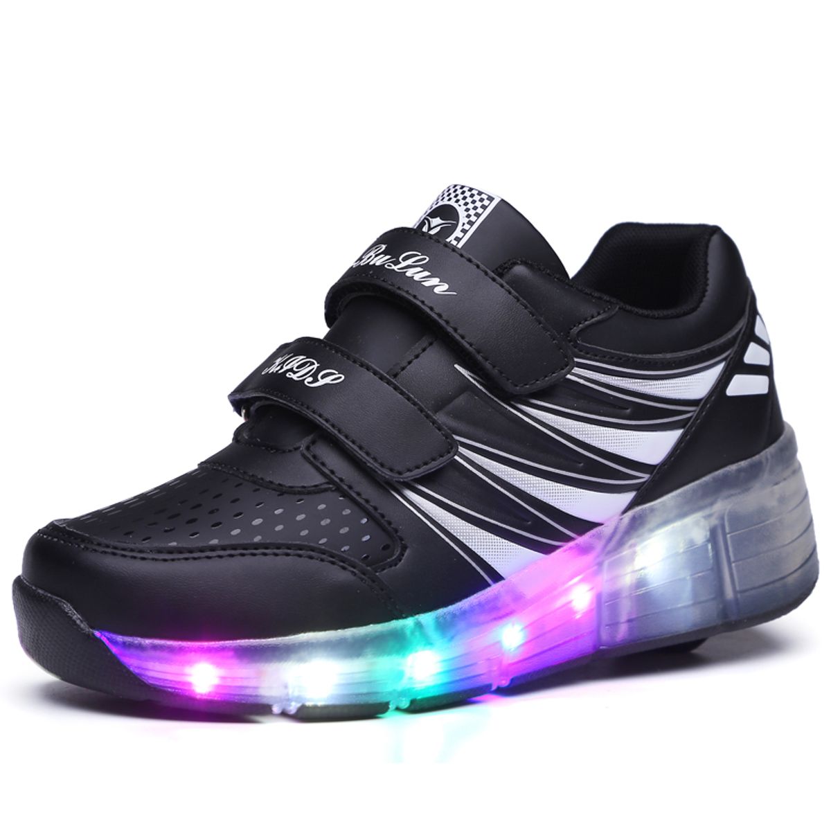 GENERICO - Zapatillas con ruedas y luces LED recargables con USB niñas y niños