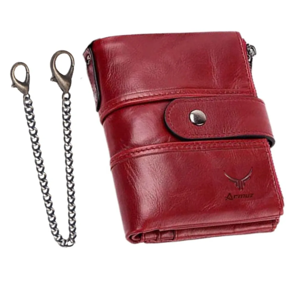 ARMUZ - Billetera de cuero vacuno BP804 con cadena