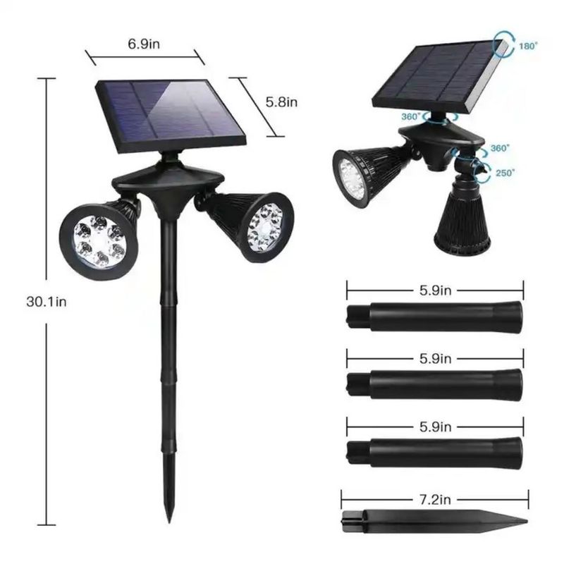 GENERICO - Lampara Solar para Jardin con estacas Sensor de Movimiento Luz blanca