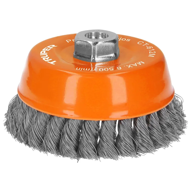 TRUPER - Escobilla de Copa Trenzado 5" - M14 11544 Truper  -  Naranja