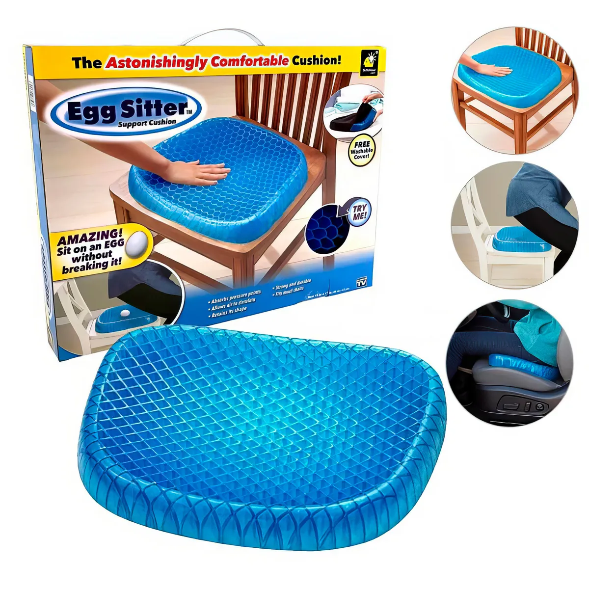 GENERICO - Asiento de Goma Cojin Ortopedico Ergonomico