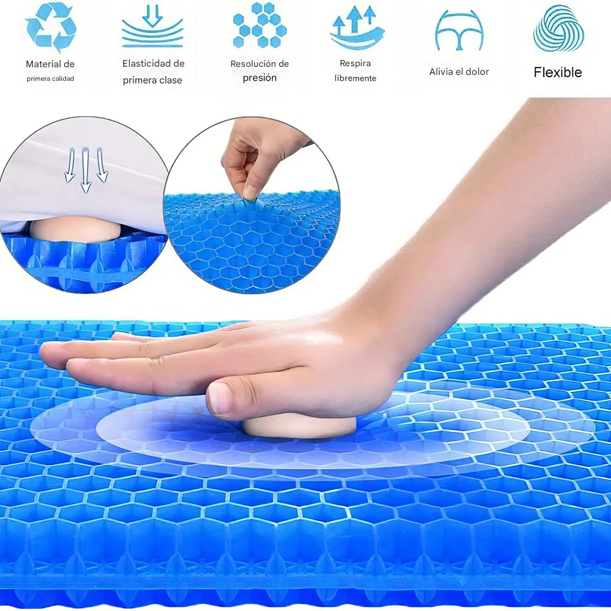 GENERICO - Asiento de Goma Cojin Ortopedico Ergonomico