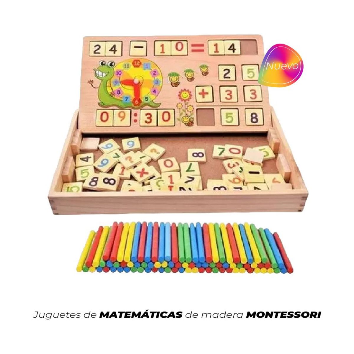 GENERICO - TABLERO DE MADERA MONTESSORI JUGUETE DE MATEMÁTICAS