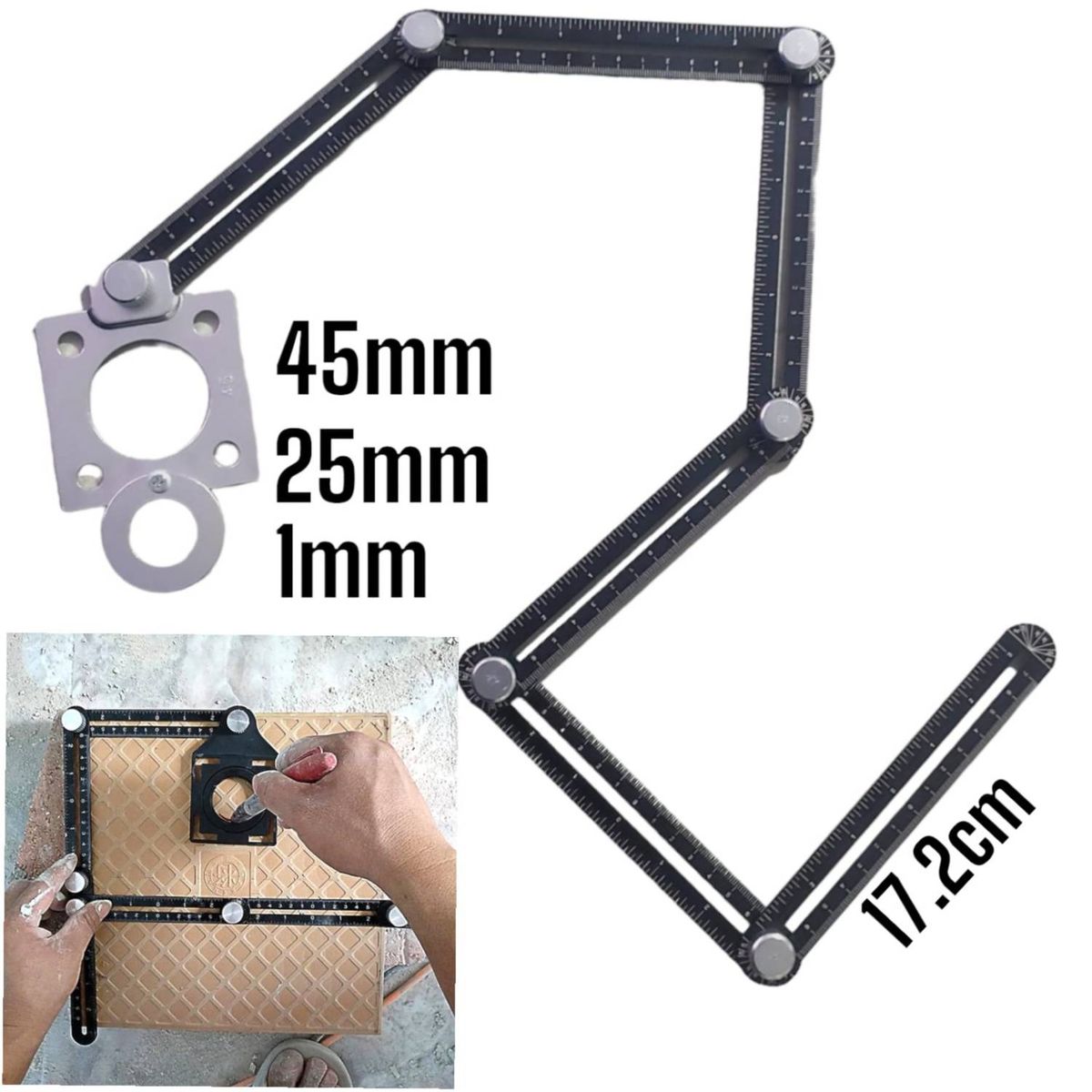 OEM - Regla Guia De Perforacion Plegable de Metal Practico y Preciso