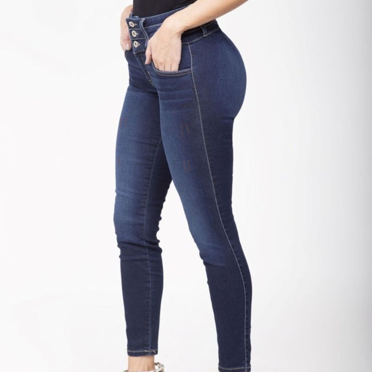 GENERICO - PANTALON JEAN STRECH T 36 AZUL