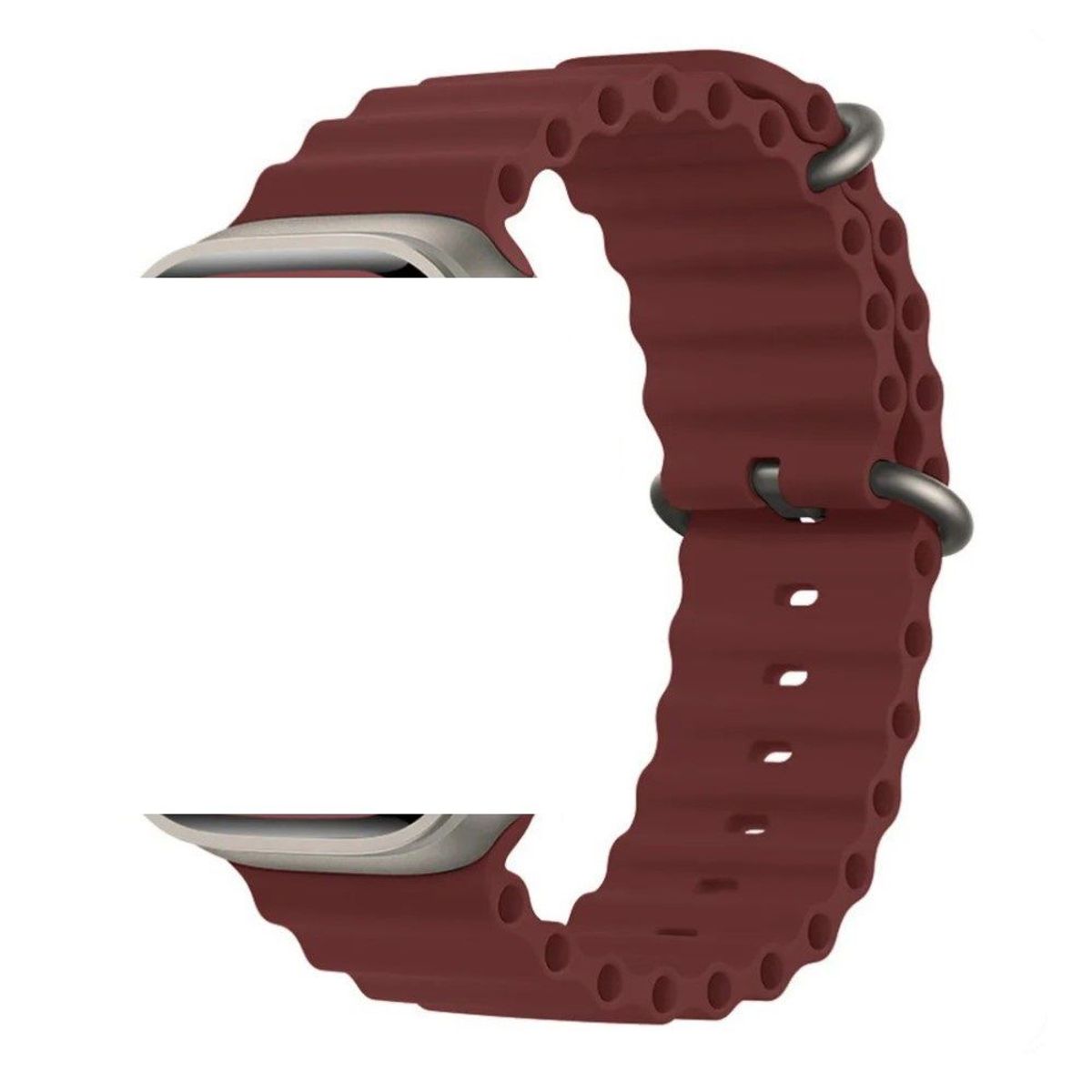 GENERICO - Correa Ultra Ocean para Apple Watch y Smart Watch Guinda 44-45-46-49mm