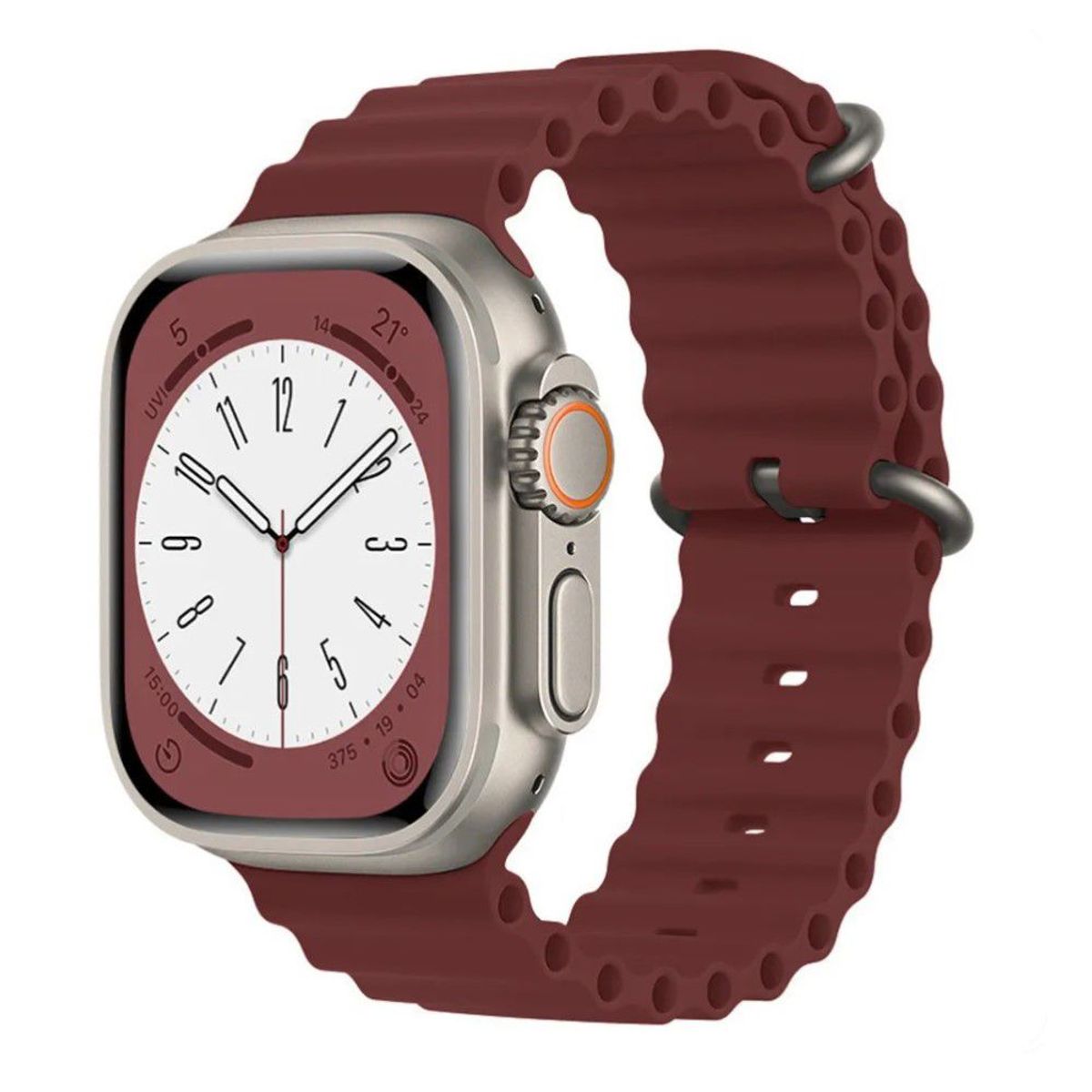 GENERICO - Correa Ultra Ocean para Apple Watch y Smart Watch Guinda 44-45-46-49mm