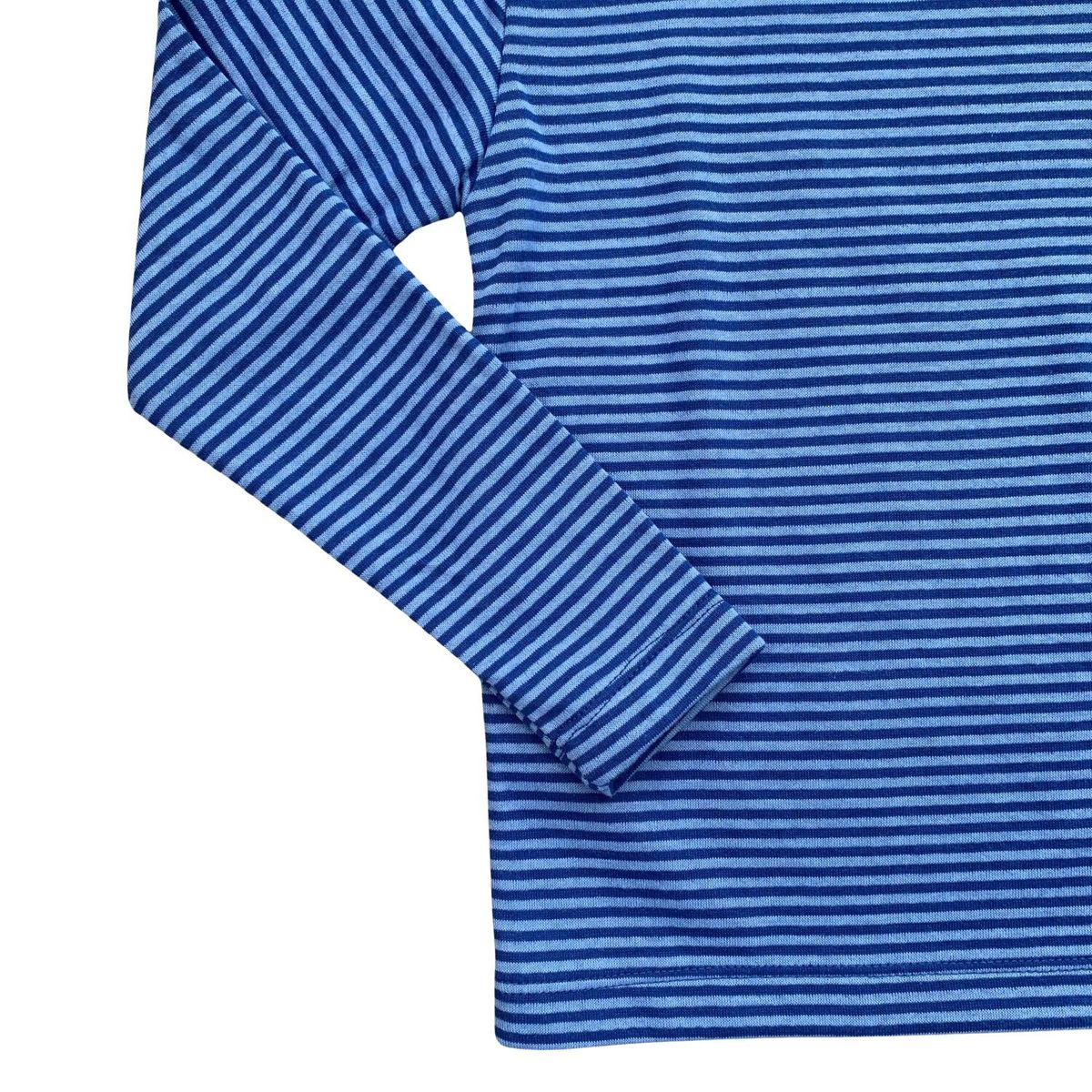 RED CARROT - Polo unisex manga larga algodon azul y celeste rayado