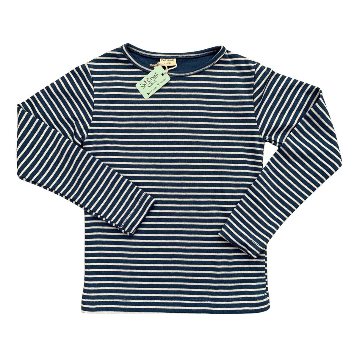 RED CARROT - Polo azul y blanco rayado de algodon