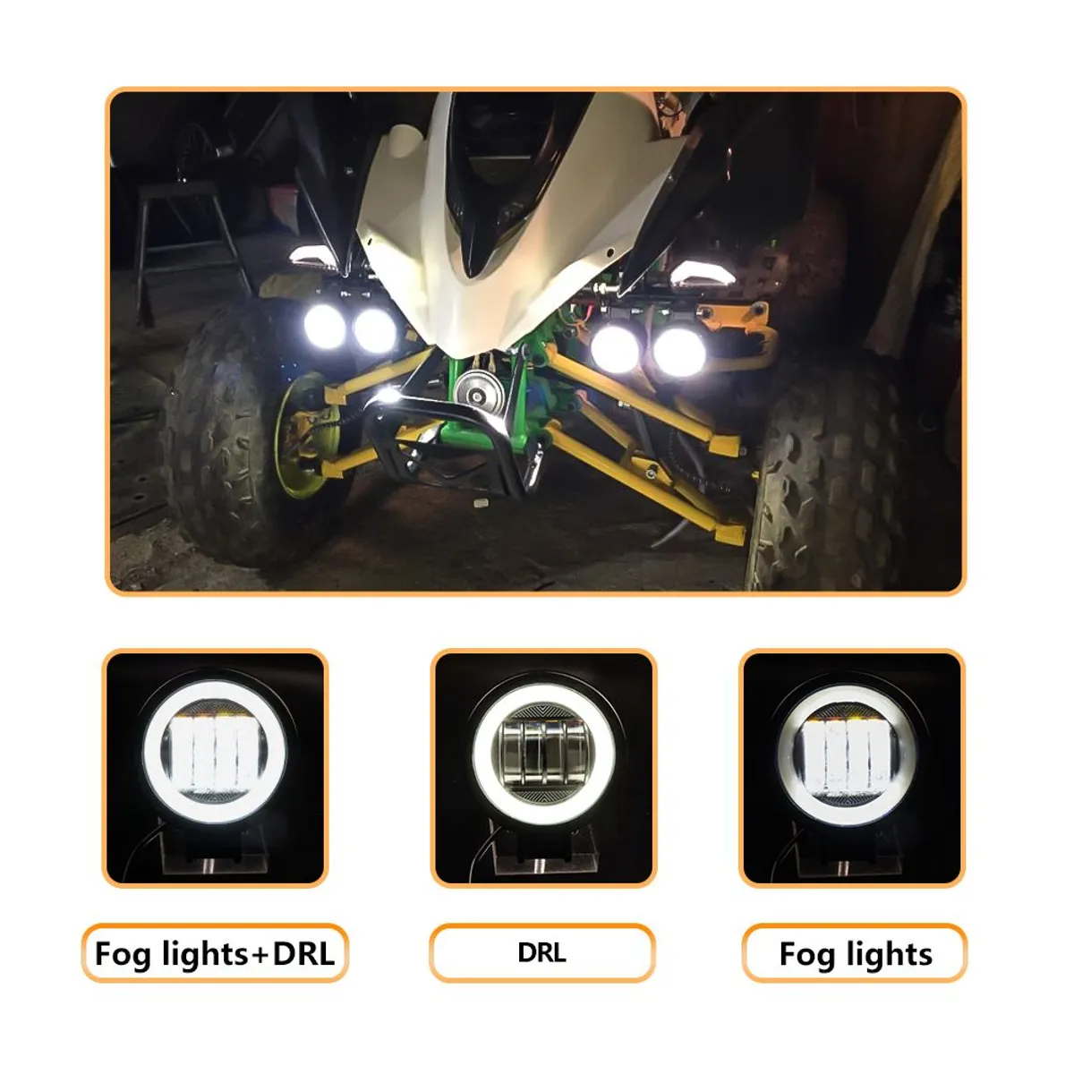 GENERICO - Explorador Led 4Inch Redondo Aureola Blanca