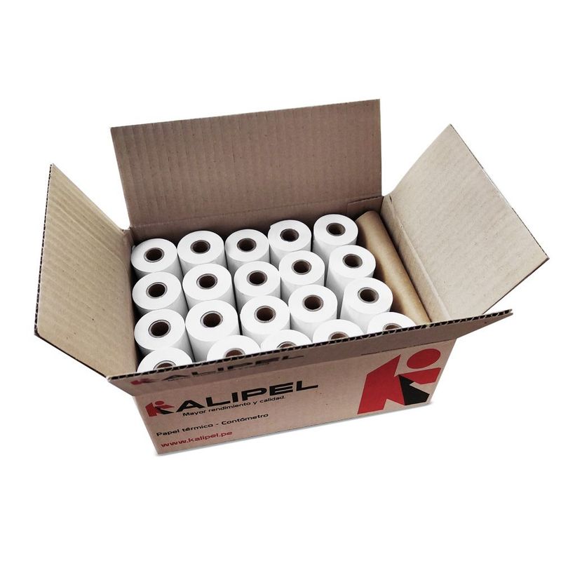 KALIPEL - Papel Termico 20 Rollos 80x40mm 55gr Contometro KALIPEL