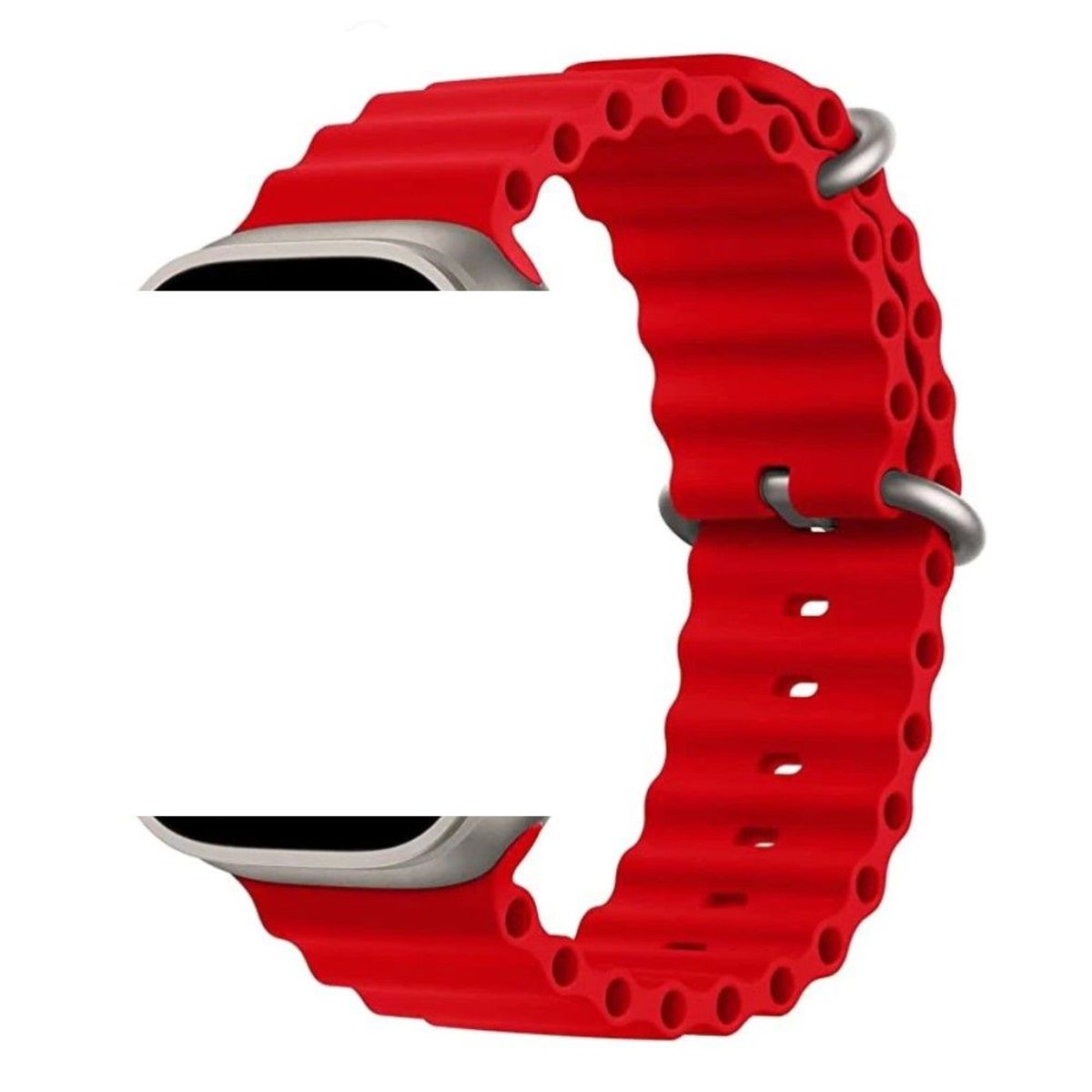 GENERICO - Correa Ultra Ocean para Apple Watch y Smart Watch Rojo 44-45-46-49mm