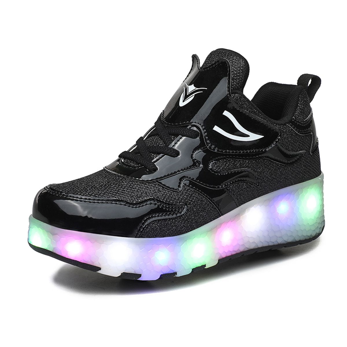 SHANDIAN - Zapatillas con ruedas y luces LED recargables con USB ni?as y ni?os