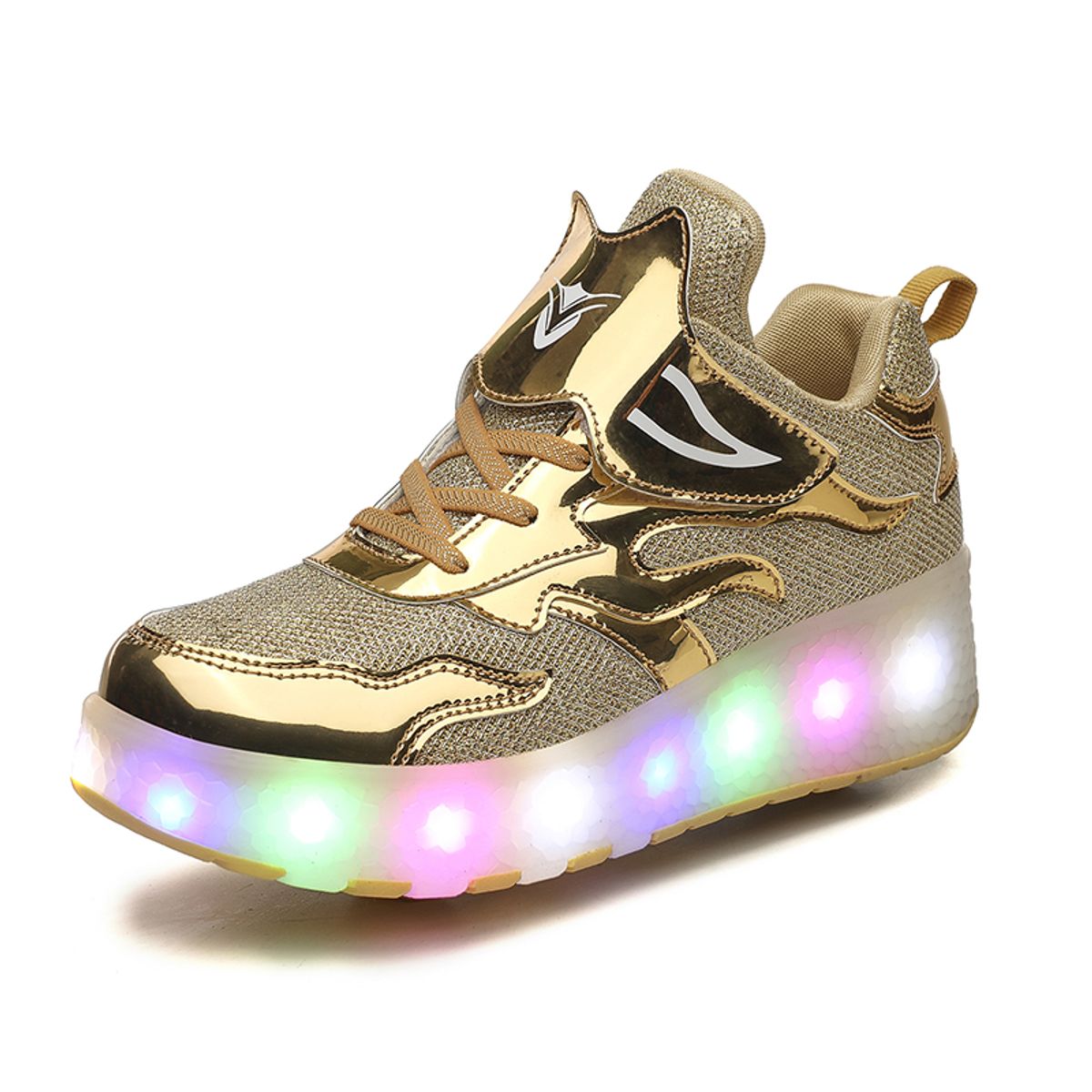SHANDIAN - Zapatillas con ruedas y luces LED recargables con USB ni?as y ni?os