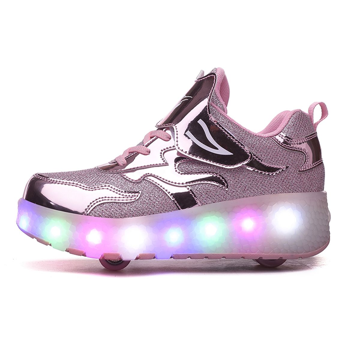 SHANDIAN - Zapatillas con ruedas y luces LED recargables con USB ni?as y ni?os