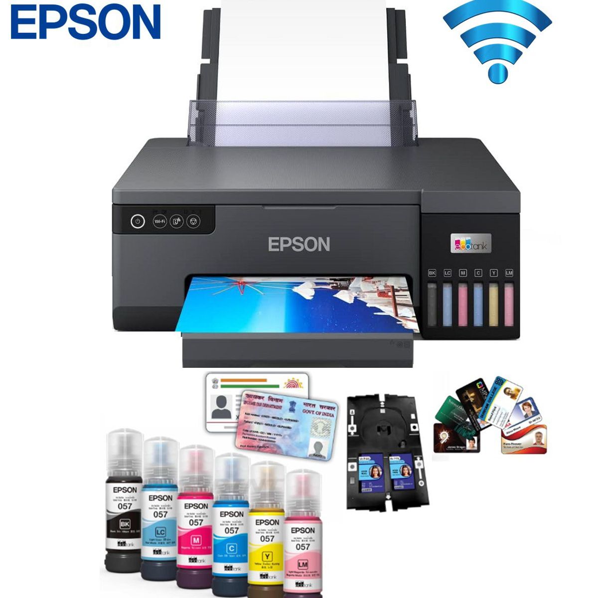EPSON - Impresora Fotografica Epson Ecotank L8050 PVC CD DVD USB Wi-Fi Direct