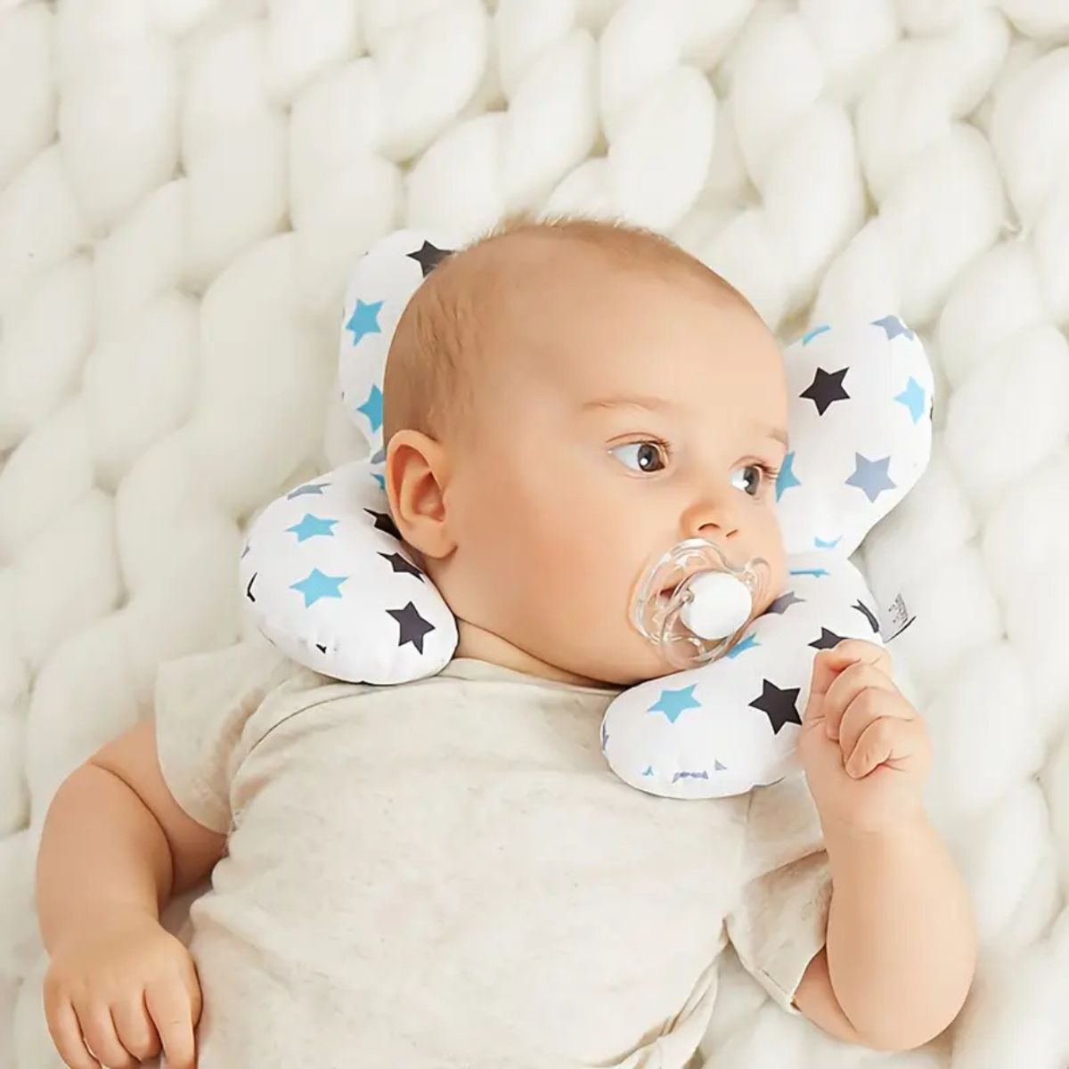 KAST PE - Almohada cuello coche asiento Bebé - Modelo Estrellitas