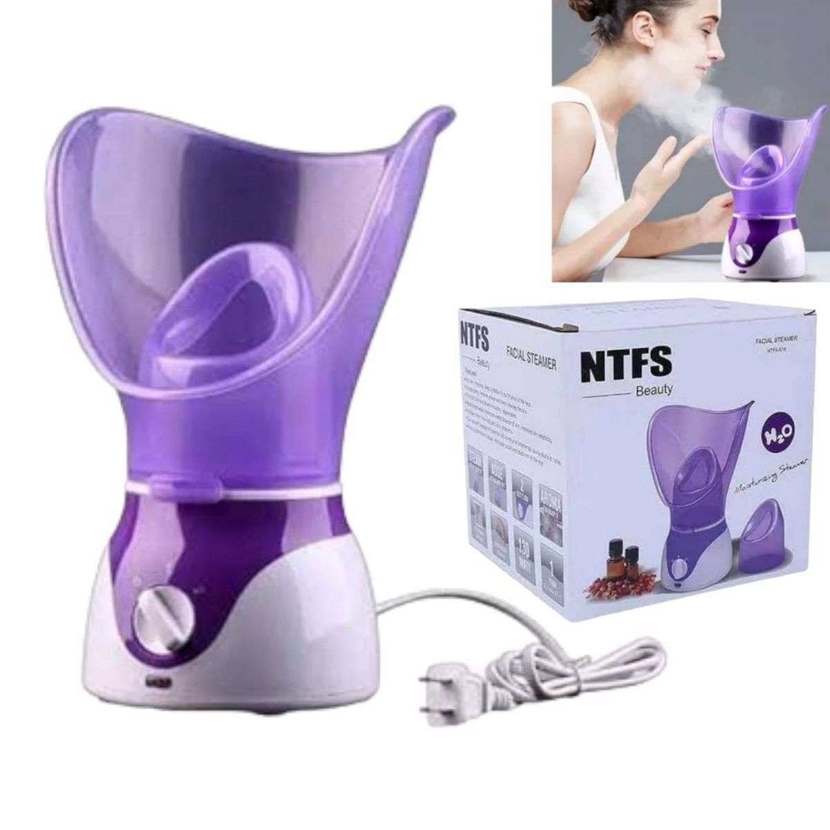 OEM - Mini Sauna Facial Vaporizador Violet Limpieza Profunda Rehidrata Cutis