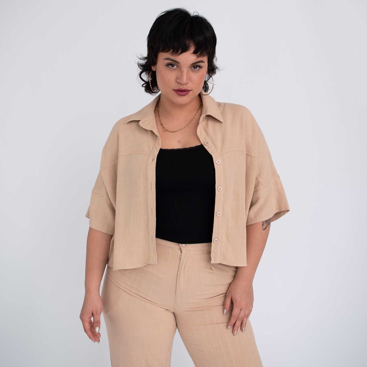 EVANIC - BLUSA SEMICROP LISA - EVANIC MUJER