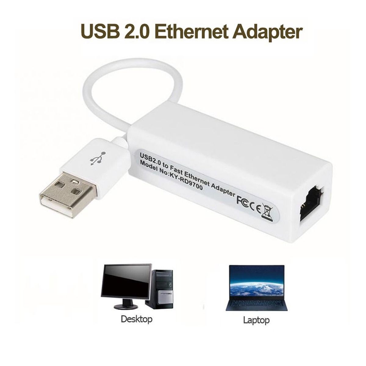 OEM - Adaptador USB 2.0 a Rj45 LAN Ethernet 10/100 Mbps Computador