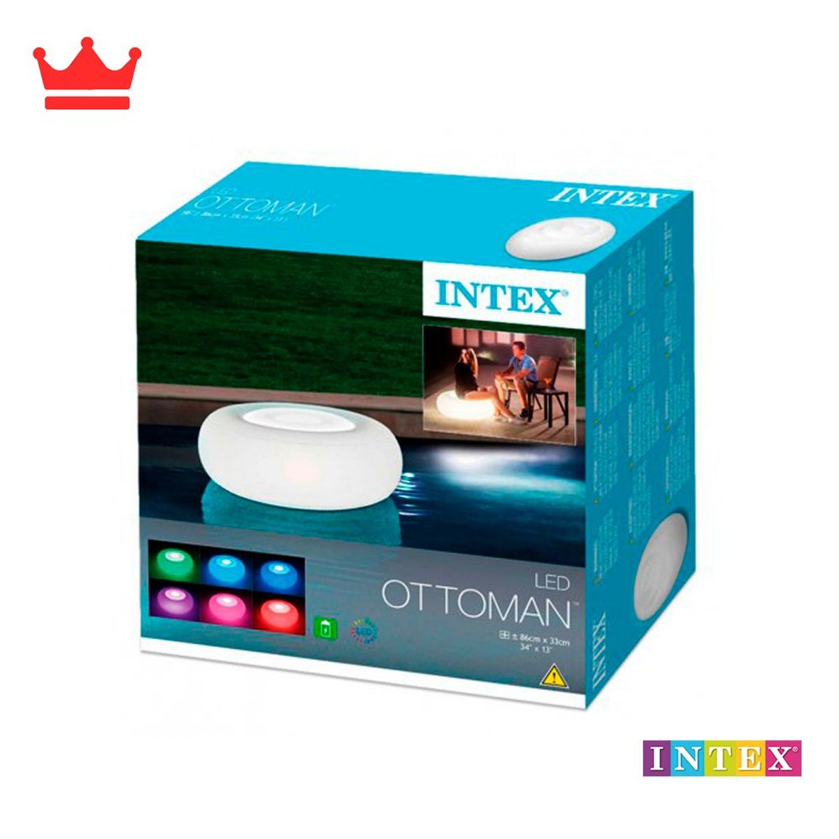 Intex - Sofá inflable con luces led 86cm x 33 cm Intex