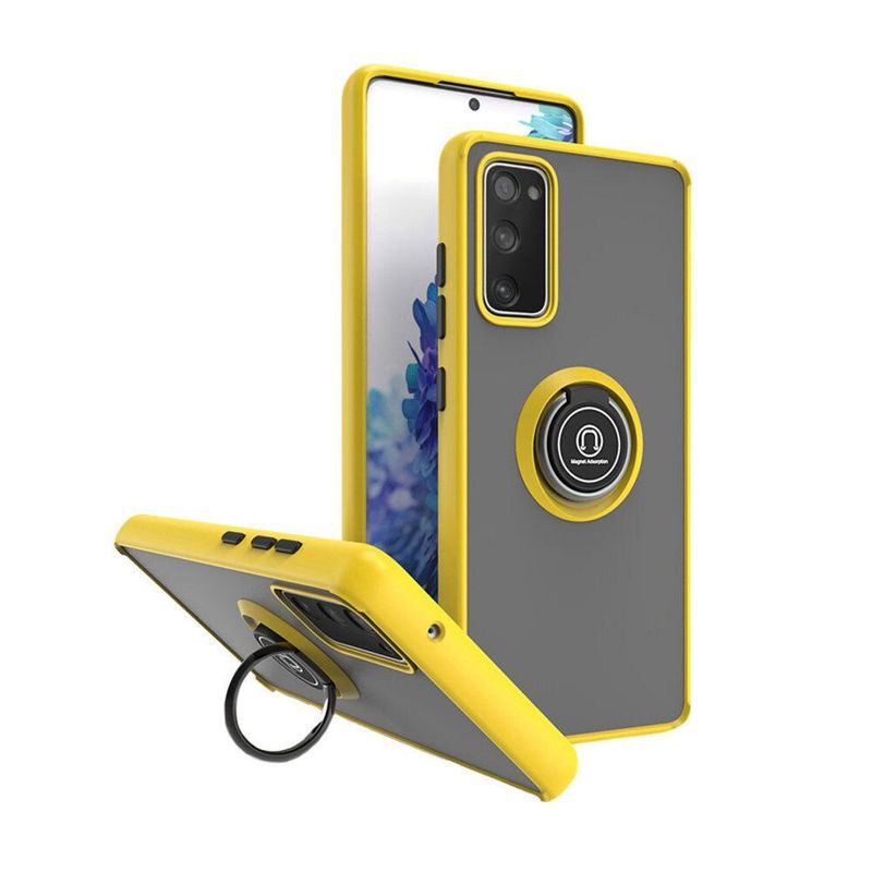 GENERICO - FUNDA CASE PARA SAMSUNG S20 FE AHUMADO CON ANILLO ROJO ANTIGOLPE