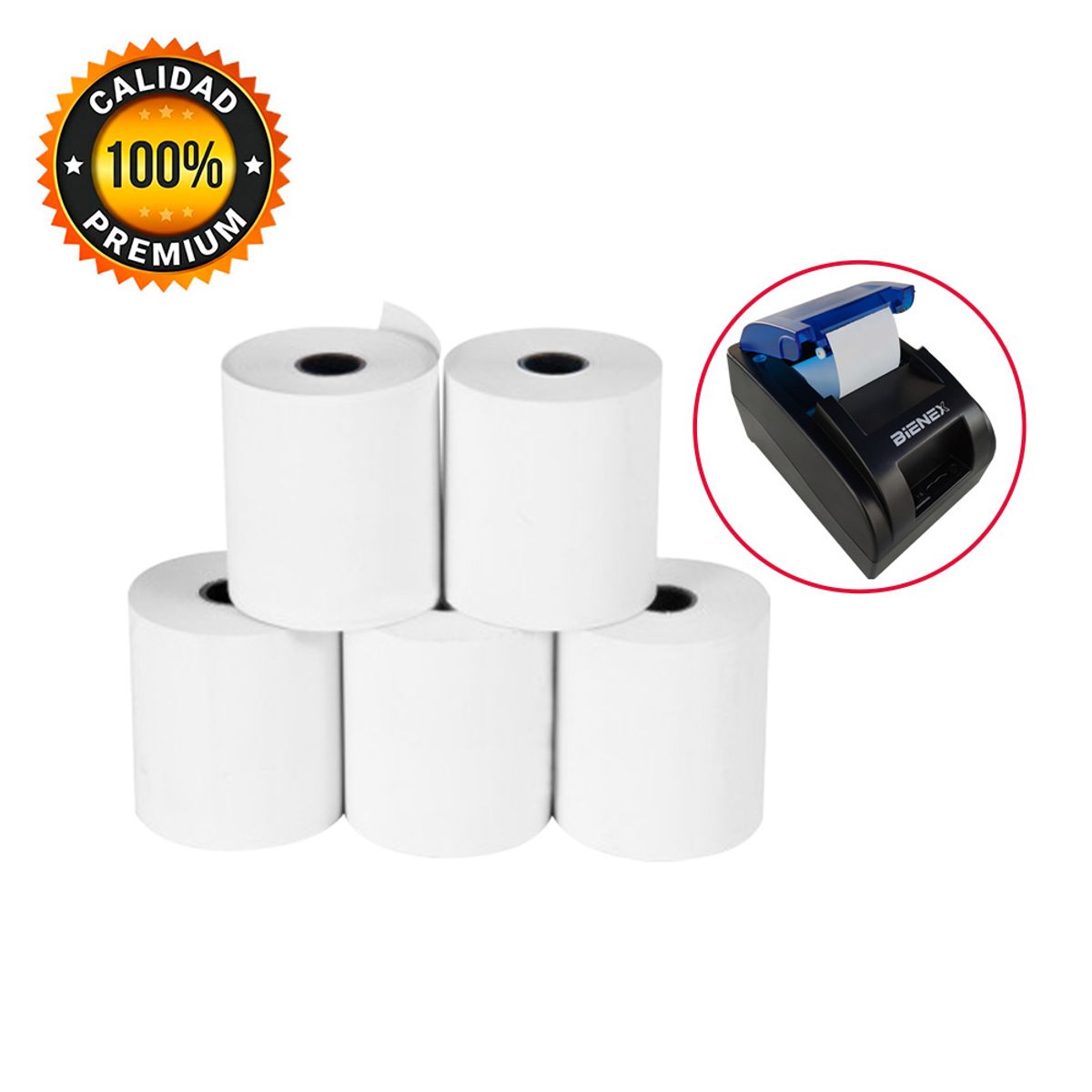 KALIPEL - Papel Termico 20 Rollos 57x40mm 55gr Contometro KALIPEL