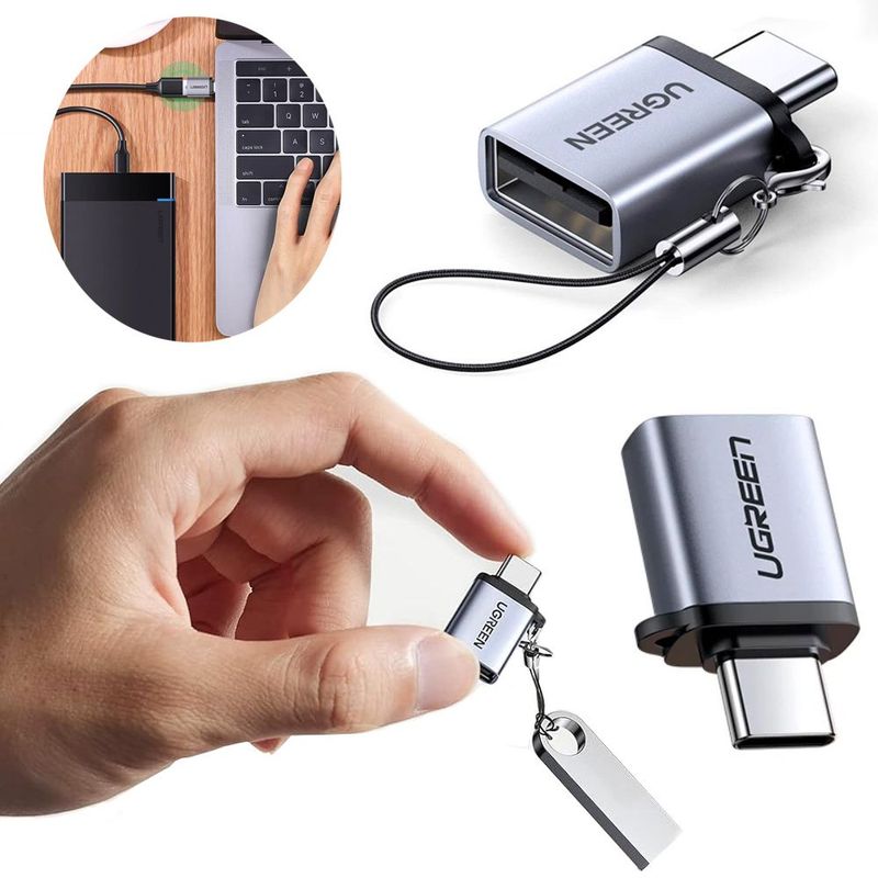 UGREEN - MINI ADAPTADOR OTG USB C TIPO C MACHO A USB 3.0 HEMBRA UGREEN 5GBPS