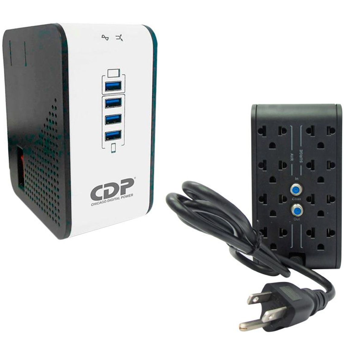 CDP - ESTABILIZADOR CDP R2CU-AVR1008I 1000VA/500W 8 SALIDAS 4 PUERTOS USB