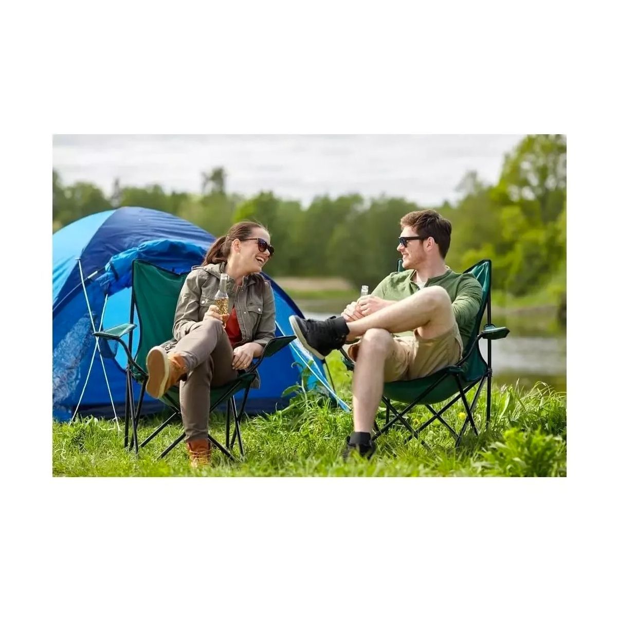 GENERICO - Silla Plegable De Camping Playa Piscina Terraza Azul