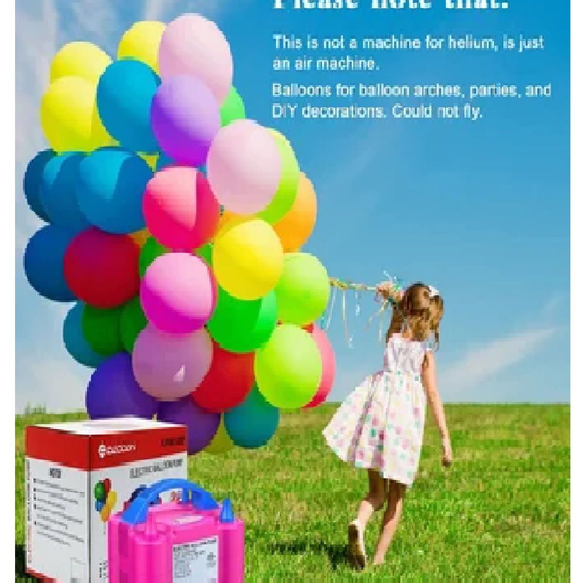 GENERICO - Maquina Inflador de Globos Eletrico Soplador Automatico