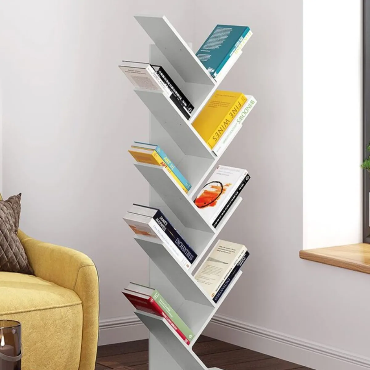 VENTITAS HOME - Librero Estante Moderno Bosco Blanco