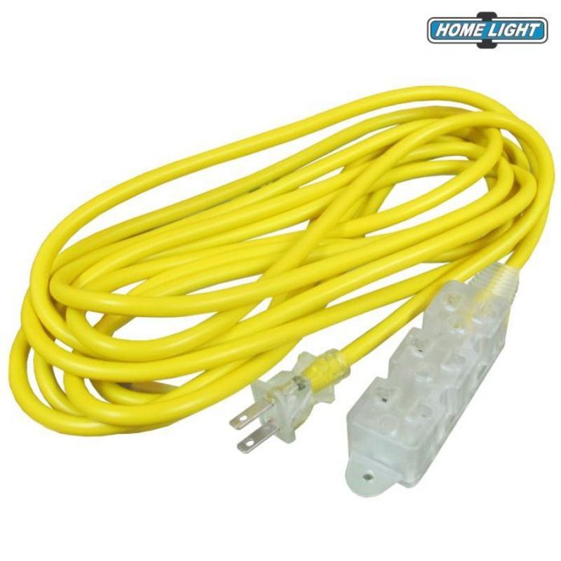 HOME LIGHT - EXTENSION con 03 Tomas con Foco de Neon 10MT HOME LIGHT