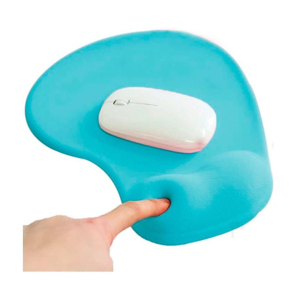 GENERICO - MOUSE PAD ERGONOMICO CON DESCANSADOR EN GEL CELESTE