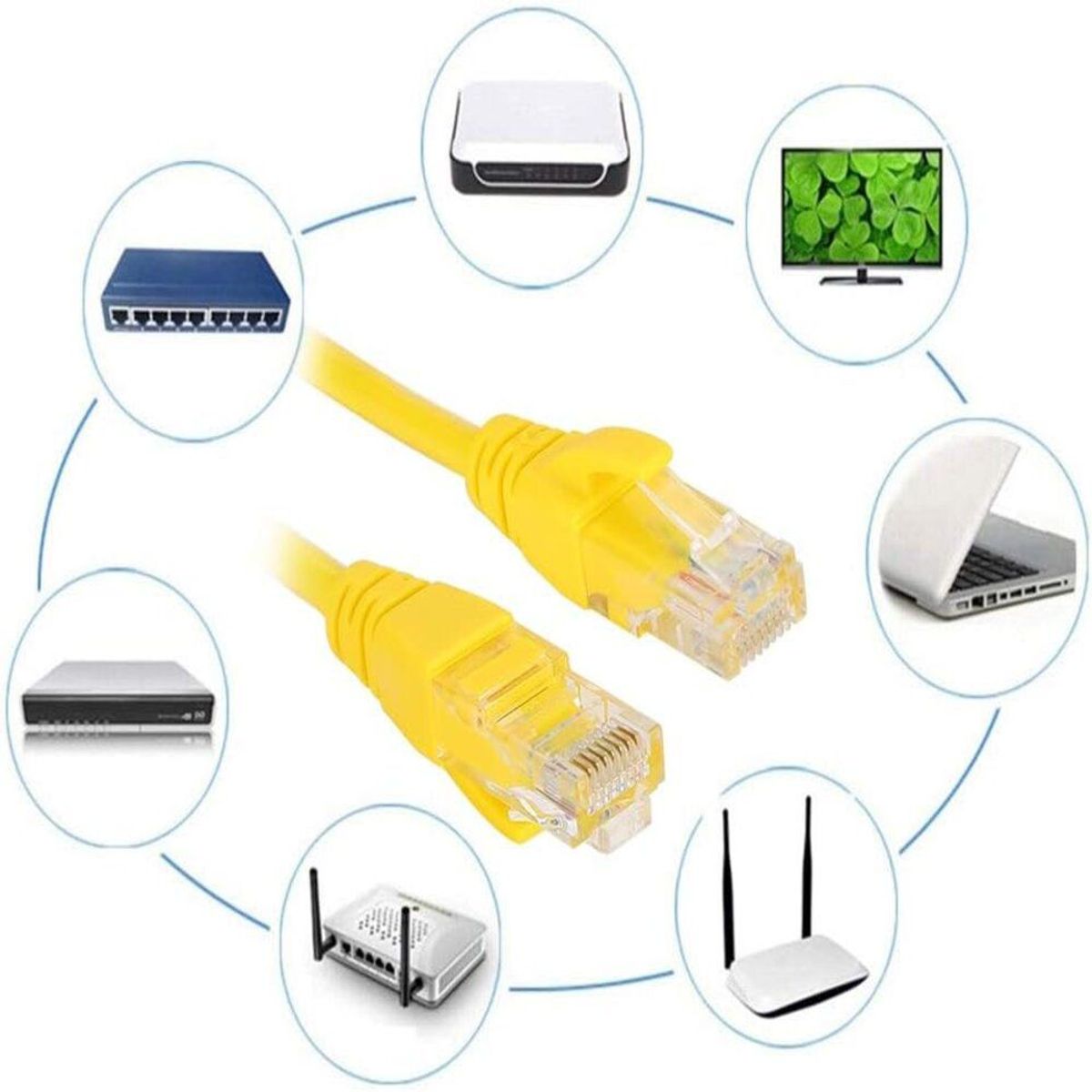 GENERICO - Cable De Red Internet Longitud 3 Metros Amarillo