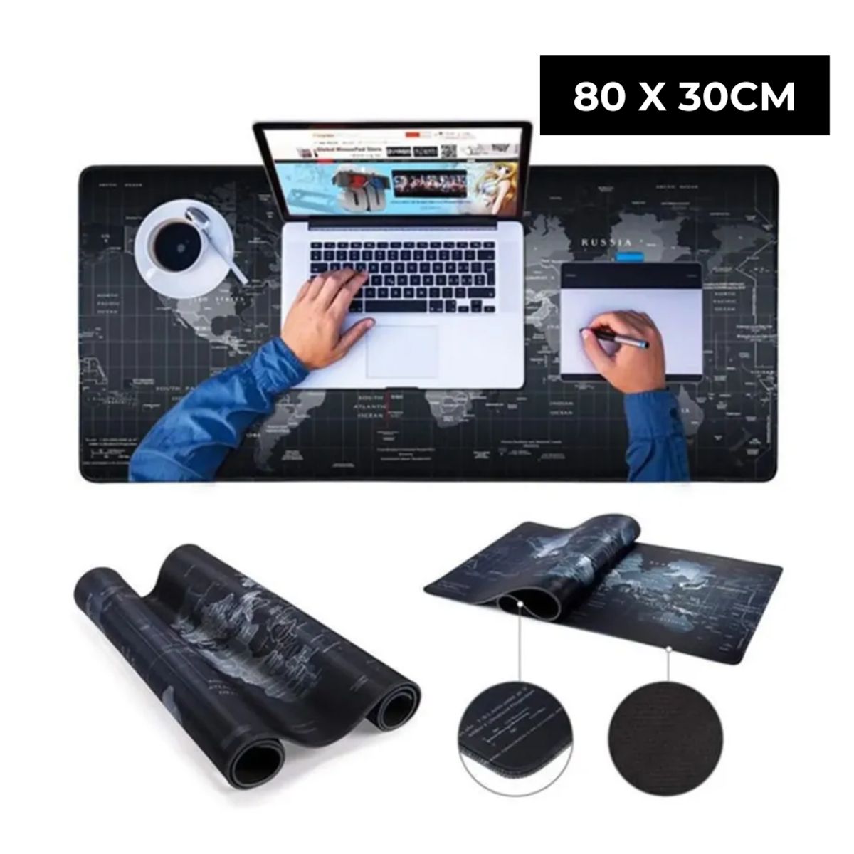 GENERICO - PAD MOUSE GAMER IMPERMEABLE 80 X 30 CM DISEÑO VIDEOJUEGOS