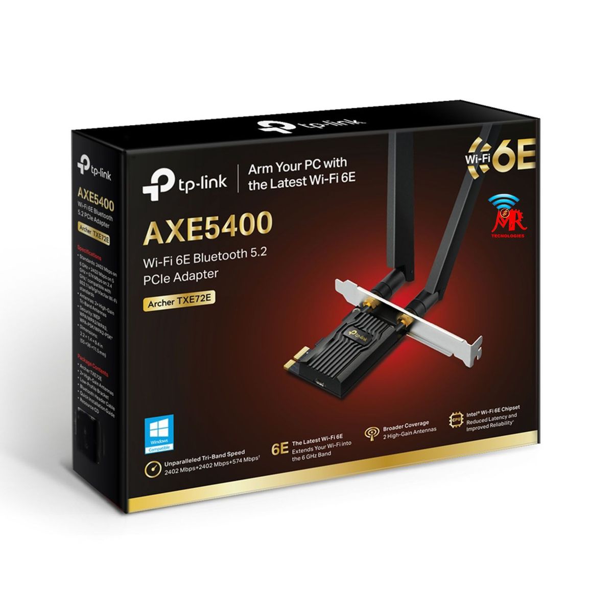 TP LINK - Archer TXE72E TARJETA  Wi-Fi 6E Bluetooth 5.3 PCI EXPRES AXE5400